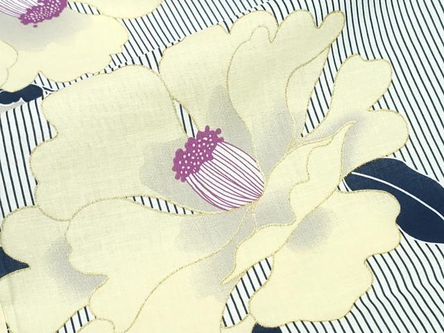 平和屋着物∴夏物 浴衣 ラメ 牡丹 綿 逸品 CABB6626ng