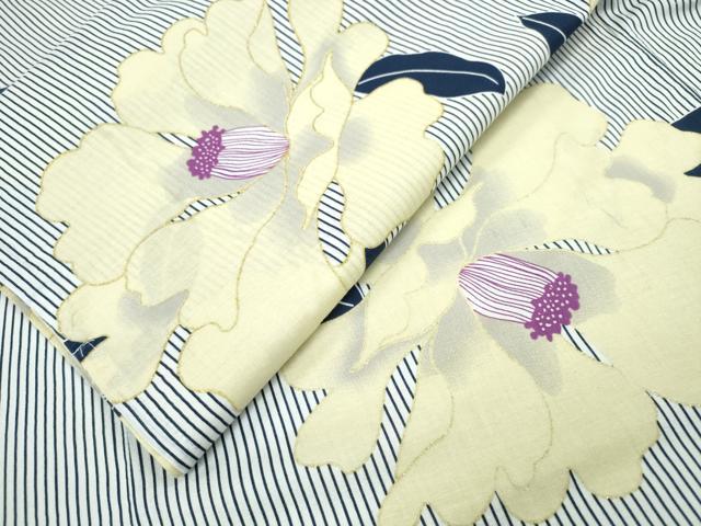 平和屋着物∴夏物 浴衣 ラメ 牡丹 綿 逸品 CABB6626ng