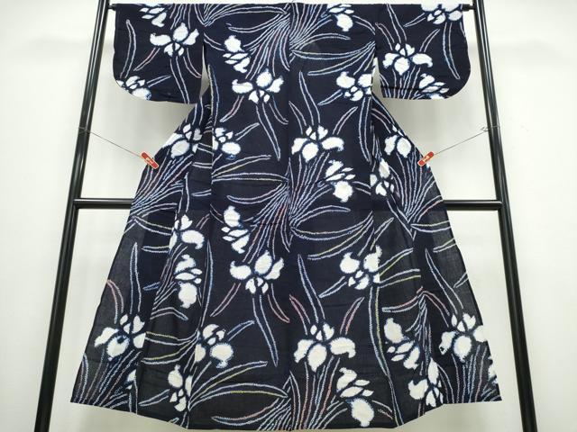 平和屋着物∴夏物 浴衣 有松鳴海絞り 杜若 綿 逸品 CABB6637ng