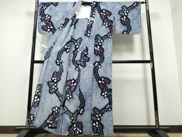 平和屋着物∴夏物 浴衣 有松鳴海絞り 流水舞蝶文 綿 逸品 CABB6674ng