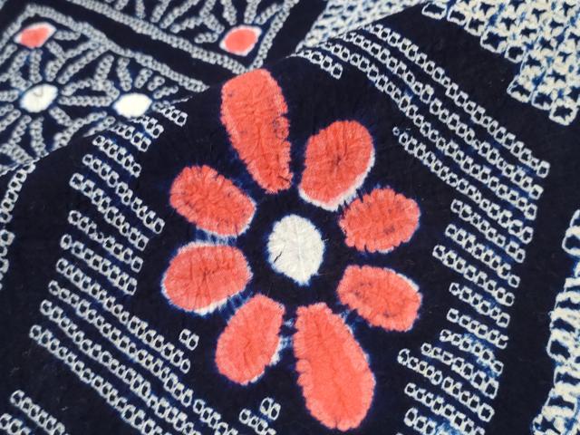 平和屋着物∴夏物 浴衣 有松鳴海絞り 花菱文 綿 逸品 CABB6685ng