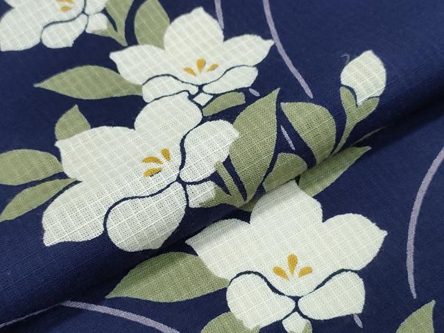 平和屋着物∴夏物 浴衣 綿紅梅 桔梗 綿 逸品 CABB6706ng