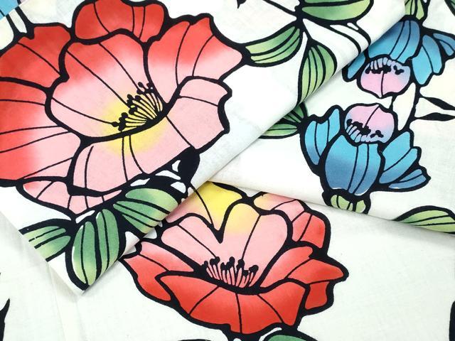 平和屋着物∴夏物 浴衣 枝花文 綿 逸品 CABB6718ng