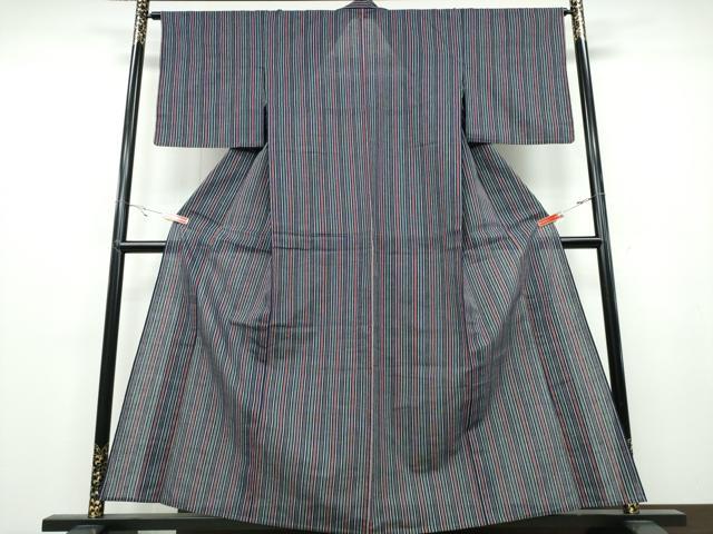 平和屋着物∴夏物 阿波しじら織 浴衣 縞 綿 逸品 CABB6722ng