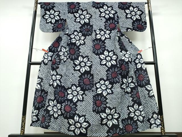 平和屋着物∴夏物 浴衣 有松鳴海絞り 舞花文 綿 逸品 CABB6725ng