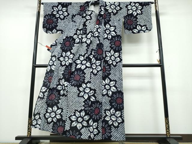 平和屋着物∴夏物 浴衣 有松鳴海絞り 舞花文 綿 逸品 CABB6725ng