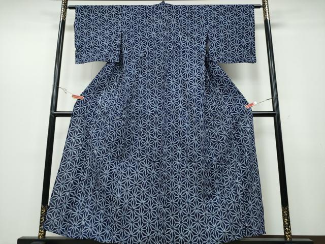 平和屋着物∴夏物 浴衣 有松鳴海絞り 麻の葉文様 綿 逸品 CABB6729ng