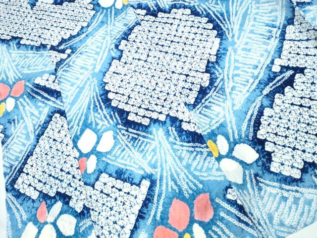 平和屋着物∴夏物 浴衣 有松鳴海絞り 渡橋杜若 綿 逸品 CABB6731ng
