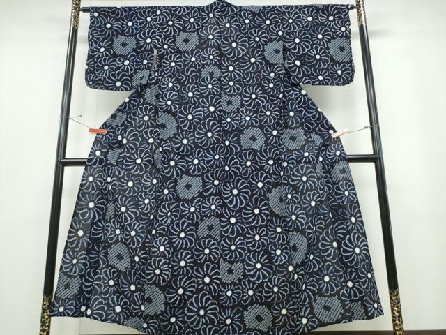 平和屋着物∴夏物 浴衣 有松鳴海絞り 捻じ菊文 綿 逸品 CABB6753ng