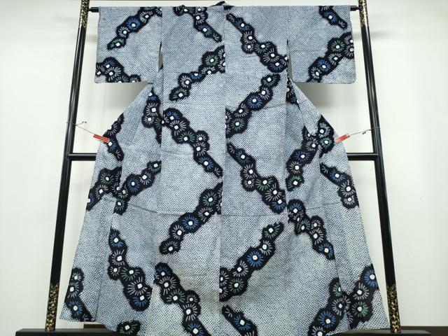平和屋着物∴夏物 浴衣 有松鳴海絞り 松葉散らし文様 綿 逸品 CABB6757ng