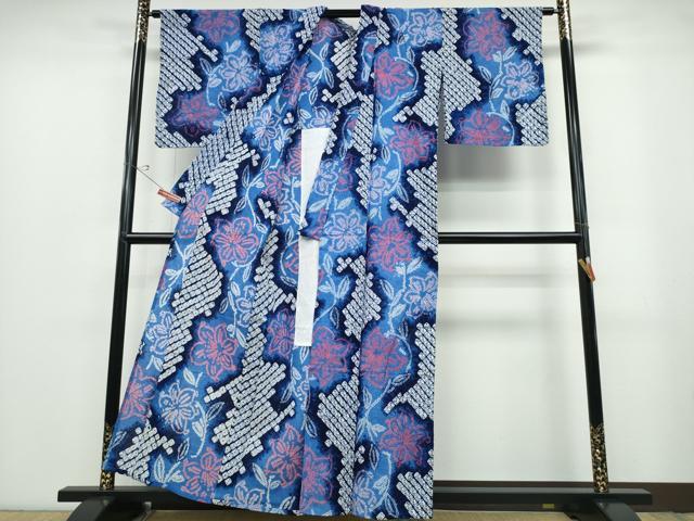 平和屋着物∴夏物 浴衣 有松鳴海絞り 百合 綿 逸品 CABB6772ng