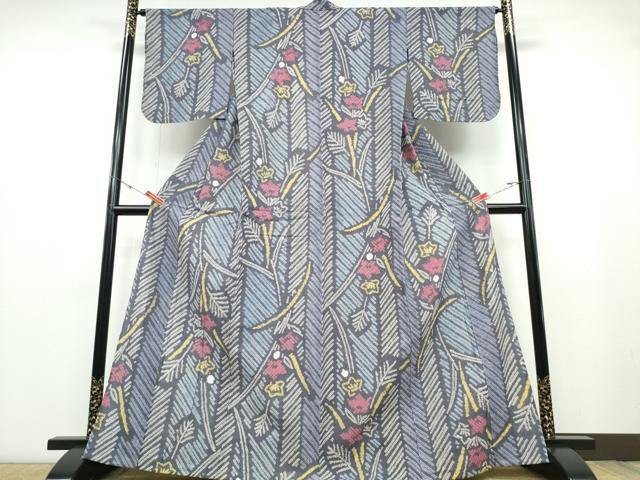 平和屋着物∴夏物 浴衣 有松鳴海絞り 草木花間道 綿 逸品 CABB6792ng
