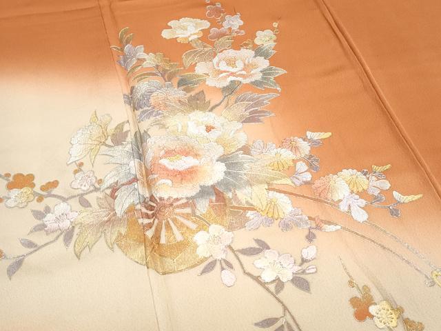 平和屋着物●金彩友禅 卓越技能者・名工・和田光正 訪問着 花車文 暈し染め 金銀彩 正絹 逸品 CABB6855th