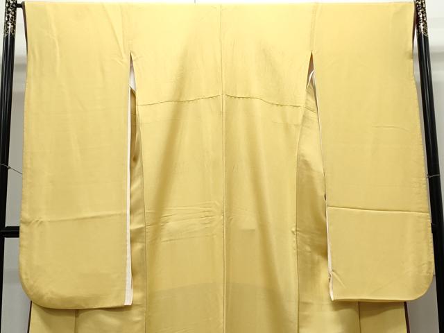 平和屋着物●豪華振袖 色無地 淡黄色 十二単風 正絹 逸品 CABB6965th