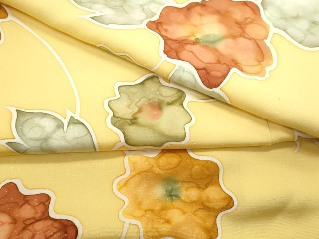 平和屋着物▼上質な小紋 手描き 草花文 正絹 逸品 CABB7060th