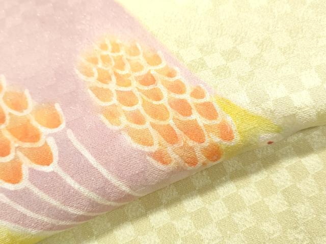 平和屋着物▼色留訪問着 手描き 孔雀文 暈し染め 金通し地 正絹 逸品 CABB7134th