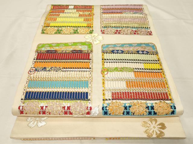 平和屋着物●龍村平蔵製 六通柄 本袋帯 縅毛錦 金銀糸 正絹 逸品 CABB7234dy