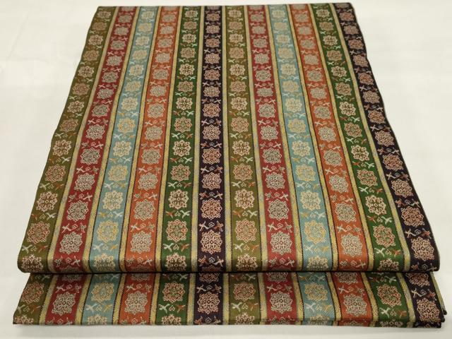 平和屋着物○龍村美術織物 九寸開き名古屋帯 唐花雙鳥長