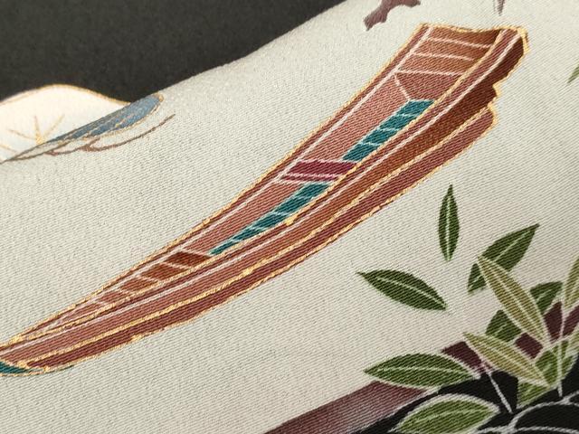平和屋着物■豪華黒留袖 手描き 枝花文 正絹 逸品 CABB7321dy