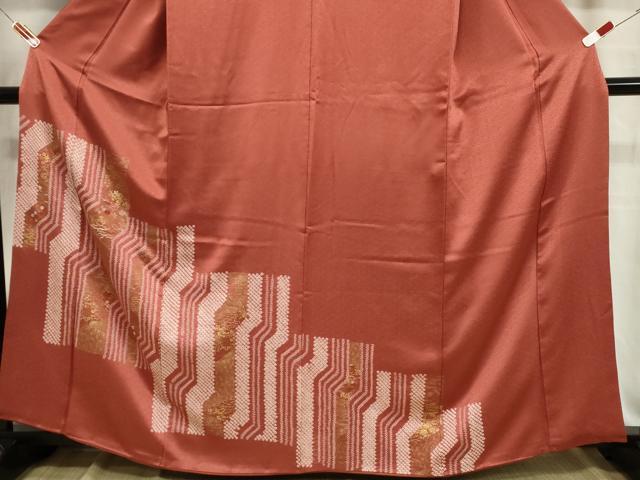 平和屋着物■訪問着 絞り 刺繍 草花文 金彩 正絹 逸品 CABB7417dy