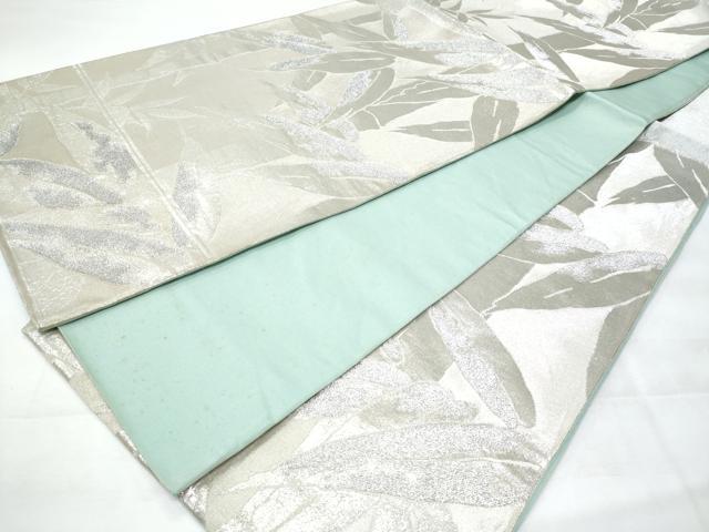 平和屋着物◎六通柄袋帯 笹竹文 銀糸 正絹 逸品 CABB7936fb