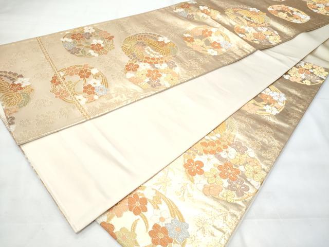 平和屋着物◎六通柄袋帯 唐織 花丸文 金糸 正絹 逸品 CABB7949fb