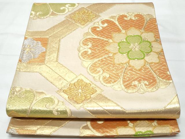 平和屋着物◎六通柄袋帯 蜀江花文 金銀糸 正絹 逸品 CABB7954fb