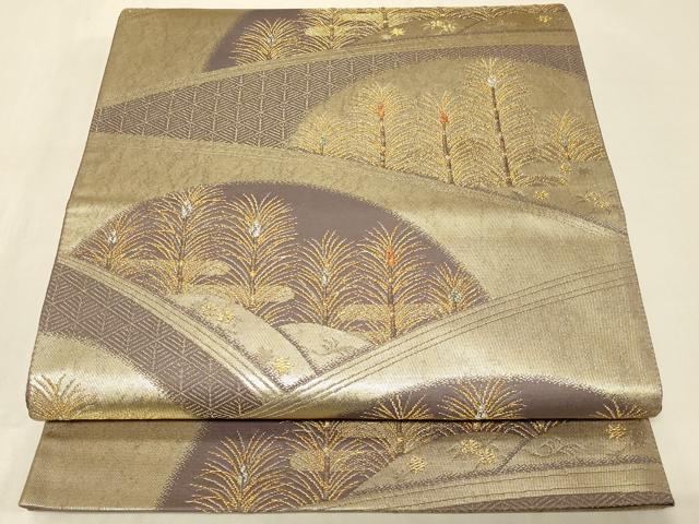平和屋着物◎六通柄袋帯 彩匠錦 若松葉文 金銀糸 正絹 逸品 CABB8313in