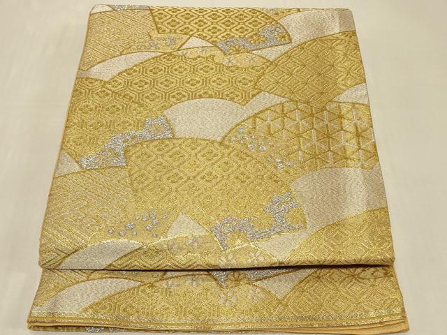 平和屋着物◎六通柄 京袋帯 地紙吉祥花文 金銀糸 正絹 逸品 CABB8371in