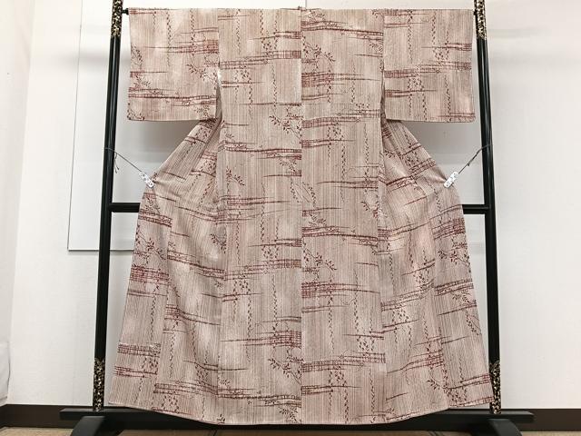 平和屋着物■上質な小紋 草葉文 正絹 逸品 CABB8425xi