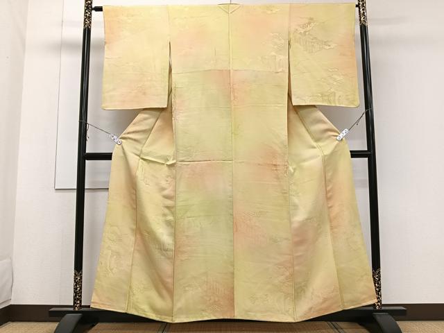 平和屋着物■上質な小紋 人物風景地紋 暈し染め 正絹 逸品 CABB8427xi