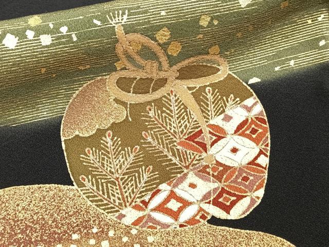 平和屋着物■豪華黒留袖 駒刺繍 仕覆の花文 金彩 正絹 逸品 CABB8545xi