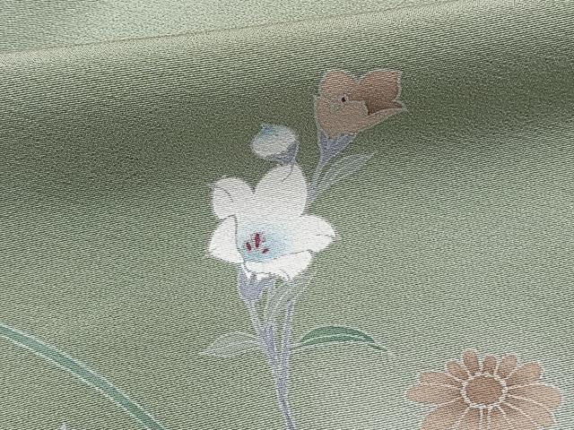 平和屋着物■訪問着 草花文 暈し染め 正絹 逸品 CABB8585xi