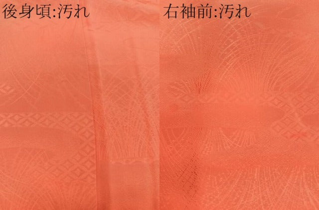 平和屋着物■上質な色無地 草花地紋 樺色 正絹 逸品 CABB8722xi