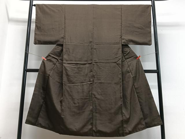 平和屋着物■男性 紬 変わり格子 正絹 逸品 CABB8983xe