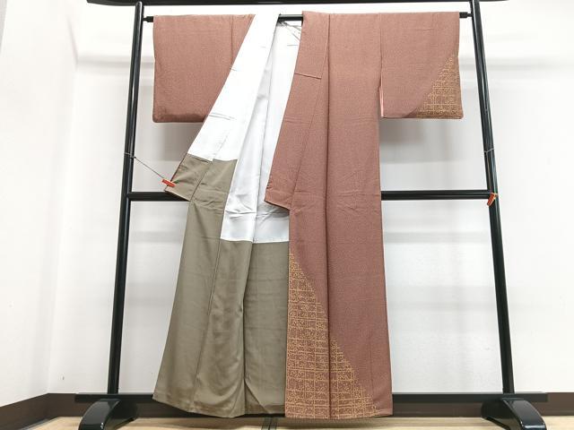 平和屋着物■訪問着 花籬文 たたき染め 正絹 逸品 CABB9126xe
