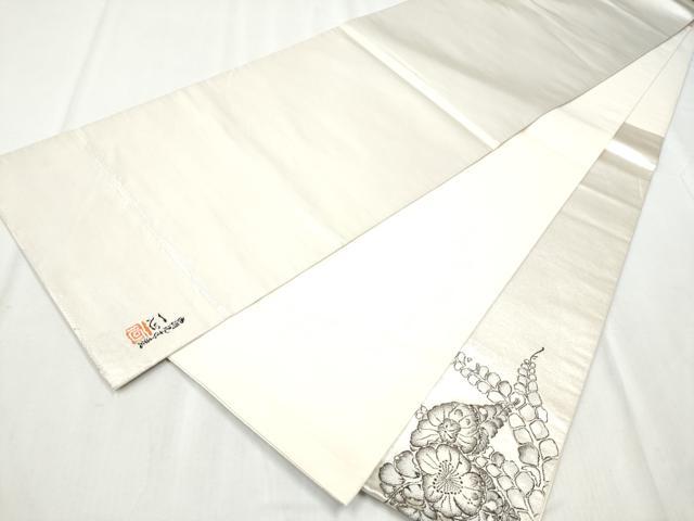 平和屋着物●西洞院辻が花 大脇一心 太鼓柄袋帯 銀糸 正絹 逸品 CABB9212hy