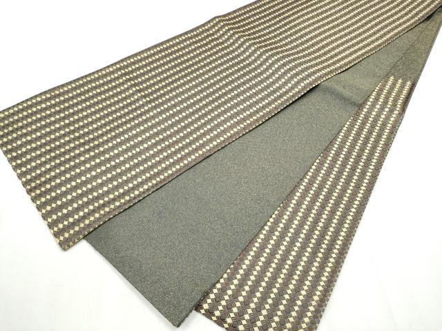 平和屋着物●六通柄袋帯 菱繋 金糸 正絹 逸品 CABB9236hy