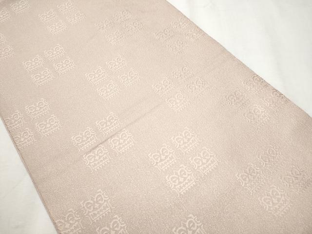 平和屋着物●両面 六通柄袋帯 ぬれぬき 雪輪舞花文 正絹 逸品 CABB9242hy