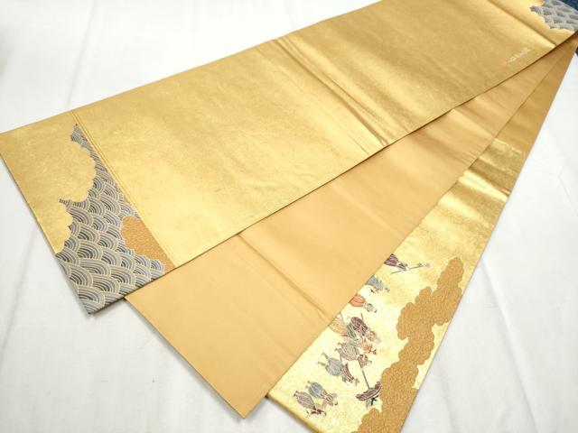 平和屋着物●東京友禅 熊谷好博子 太鼓柄袋帯 南蛮渡来 金糸 引箔 正絹 逸品 CABB9322hy