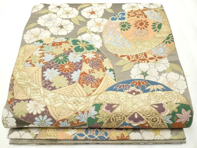 美品☆正絹　証紙あり 白綾苑大庭 七宝 箔 黒 六通 正絹 美品☆正絹 証紙あり 白綾苑大庭 七宝 箔 黒 六通 正絹