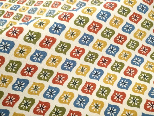 平和屋着物●全通柄 九寸名古屋帯 型染め 舞花文 正絹 逸品 CABB9365hy