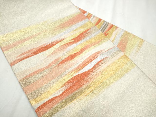 平和屋着物●爪掻き本綴れ 八寸名古屋帯 霞文 正絹 逸品 CABB9391hy