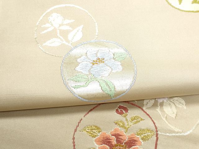 平和屋着物●九寸名古屋帯 唐織 枝花丸文 金銀糸 正絹 逸品 CABB9423hy
