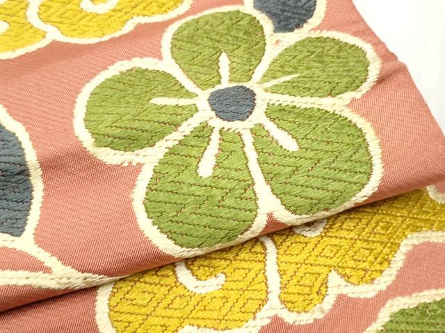 平和屋着物●六通柄京袋 本袋帯 唐織 枝花文 正絹 逸品 CABB9445hy
