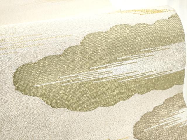 平和屋着物●六通柄袋帯 綴れ 雲取り霞文 金糸 正絹 逸品 未使用 CABB9489hy