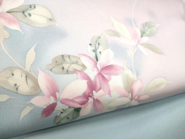 平和屋着物●染色作家 斉藤三才 塩瀬 九寸名古屋帯 手描き 枝花文 正絹 逸品 CABB9509hy
