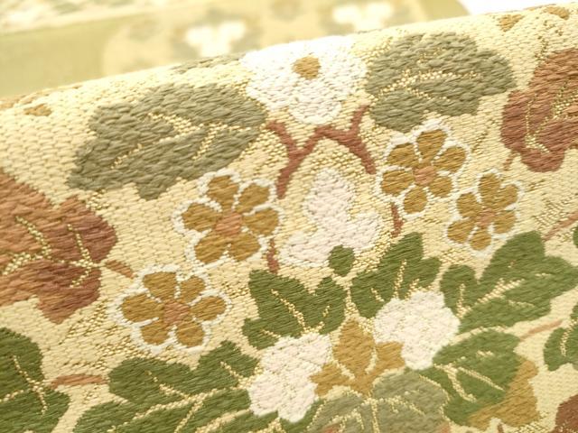 平和屋着物●六通柄袋帯 唐織 正倉院花草屏風文 金糸 正絹 逸品 CABB9524hy