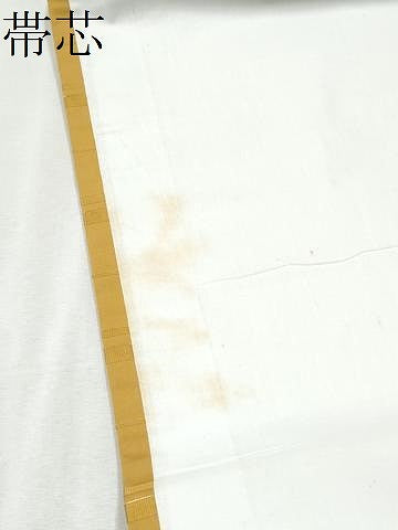 平和屋着物●全通柄袋帯 吉野間道 黄朽葉色 金糸 正絹 逸品 CABB9545hy