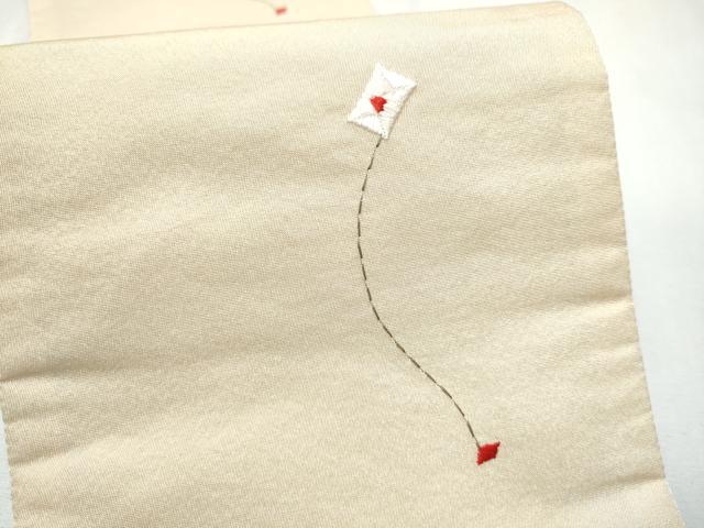 平和屋着物●半幅帯 刺繍 手紙 クローバー ハート スペード ダイヤ CABB9594hy